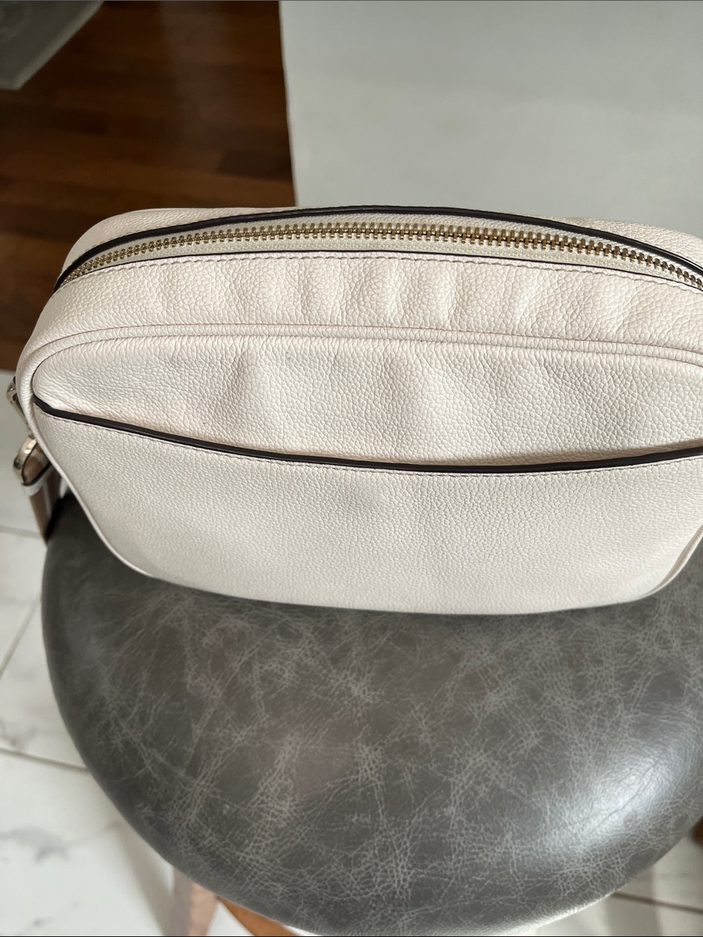 kate spade Cream Leather Crossbody with Striped Strap - Picture 2 of 8